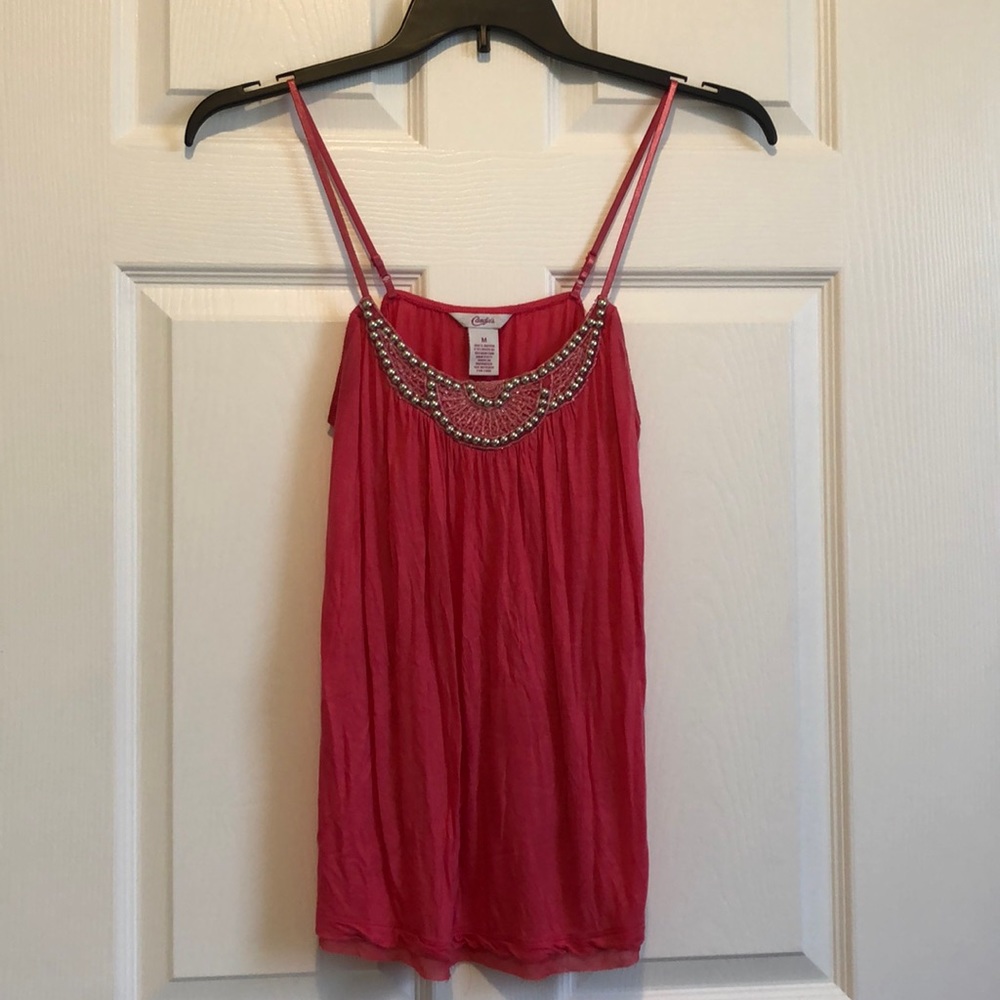 Candie’s Pink Decorative Tank Top